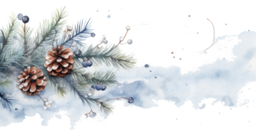 Watercolor wreath with snowflakes png