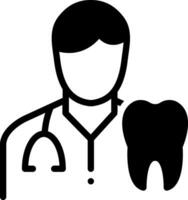 sólido icono para dentistas vector