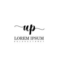 UP Initial Handwriting Template Design vector