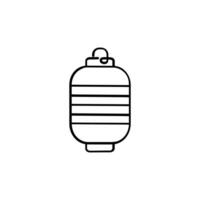 Japanese Lantern Line Style Icon Design vector