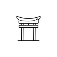 torii portón línea estilo icono diseño vector