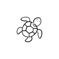 Tortuga línea estilo icono diseño vector