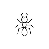 hormiga línea estilo icono diseño vector