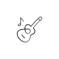 guitarra música línea estilo icono diseño vector