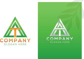 AT TA logo initial style shape design template Pro Vector