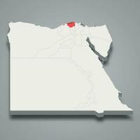 Kafr El Sheikh region location within Egypt 3d map vector