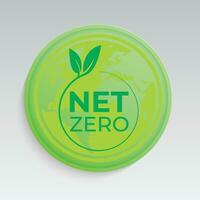 Net zero icon, CO2 net-zero emission, carbon neutral concept with world map. stock vector