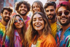 a bunch of gen z at a summer party photo
