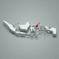 North Sulawesi province location Indonesia 3d map vector