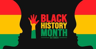 Black History Month background template Celebrated in October and February United States, Canada, Great Britain, Africa, Uk, Ireland. use to book cover, banner, placard, card, and poster. vector