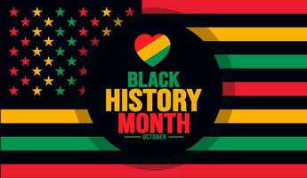 Black History Month background template Celebrated in October and February United States, Canada, Great Britain, Africa, Uk, Ireland. use to book cover, banner, placard, card, and poster. vector