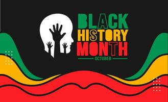 Black History Month background template Celebrated in October and February United States, Canada, Great Britain, Africa, Uk, Ireland. use to book cover, banner, placard, card, and poster. vector