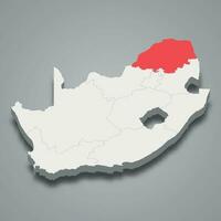 state location within South Africa 3d imap vector