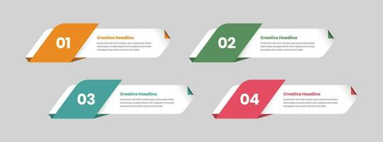 Four step business concepts presentation infographic template design vector