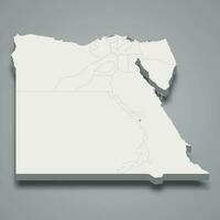 Luxor region location within Egypt 3d map vector