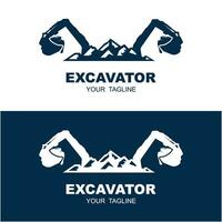 excavator logo vector icon illustration design