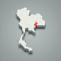 Buriram province location Thailand 3d map vector