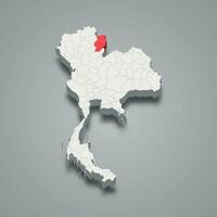 Nan province location Thailand 3d map vector