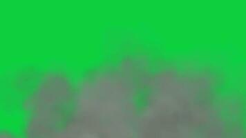 Dark smoke spread out mist effect animation isolated on green screen background video