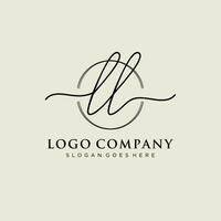 Initial AA feminine logo collections template. handwriting logo of initial signature, wedding, fashion, jewerly, boutique, floral and botanical with creative template for any company or business. vector