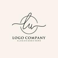 Initial AA feminine logo collections template. handwriting logo of initial signature, wedding, fashion, jewerly, boutique, floral and botanical with creative template for any company or business. vector