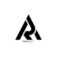 Letter Ar or Ra modern shapes alphabet unique typography monogram logo concept vector