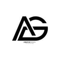 Letter Ag or Ga creative geometric elegant unique shape monogram line minimal logo vector