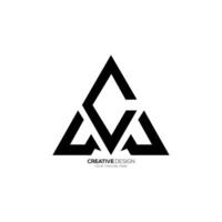 Letter Ac triangle creative line art shapes alphabet abstract monogram elegant logo vector