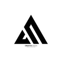 Letter Cm triangle unique shape modern abstract monogram logo vector
