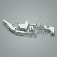 Jacarta provincia ubicación Indonesia 3d mapa vector