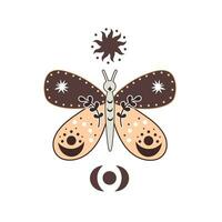 retro ilustraciones con mariposa vector