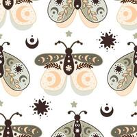 Seamless pattern with cartoon butterflies, decorative elements. Flat style colorful vector illustration for kids. hand drawing. baby design for fabric, textile, print, wrapper.