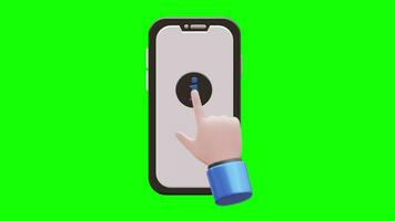 Explore Smartphone Information Button 3D Animation with Green Screen Background video