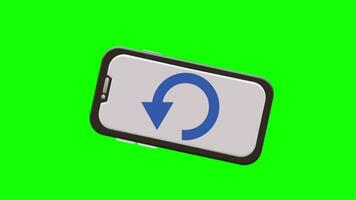 Phone Rotation 3D Animation from Vertical to Horizontal with Green Screen Background video