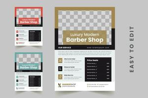 Barber Shop Flyer Template Editable Creative Beauty Salon Hair Cutting and Spa Business Flyer vector