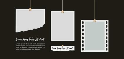 Pictures or photos frame collage. comics page grid layout abstract photo frames and digital photo wall template vector