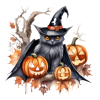 Happy Halloween Day Clipart, Halloween Day composition, Generative AI png