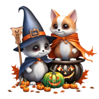 Happy Halloween Day Clipart, Halloween Day composition, Generative AI png