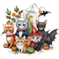 Happy Halloween Day Clipart, Halloween Day composition, Generative AI png