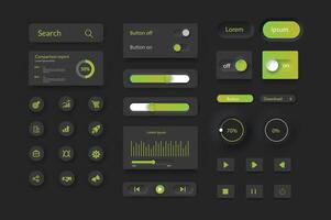 UI UX kit design element with real view and drop shadow effect vector