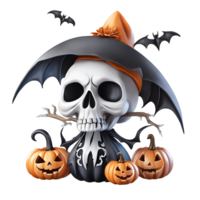 Happy Halloween Day Clipart, Halloween Day composition, Generative AI png