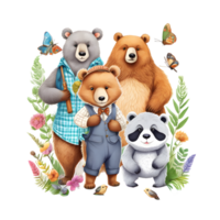 carino orsi clipart disegno, divertente orsi clipart, carino orsacchiotto orsi, generativo ai png