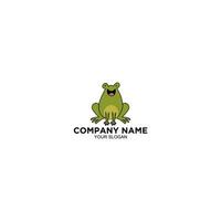 Cute Frog Logo Design Vector