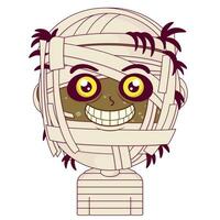 momia sonrisa cara dibujos animados linda vector