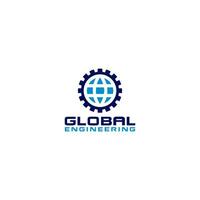 Ingenieria global logo diseño vector