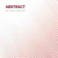 Abstract flow red wavy lines background, modern moving lines design, futuristic technology concept, vector illustration