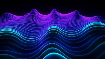 a cool wave pattern with blue green and pink neon light  . Generative AI photo