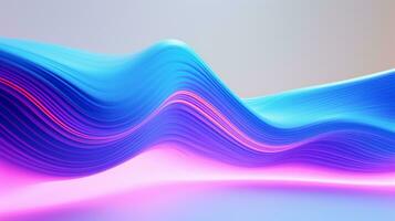 a cool wave pattern with blue and pink neon light  . Generative AI photo