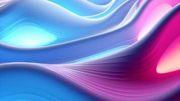 a cool wave pattern with blue and pink neon light  . Generative AI photo