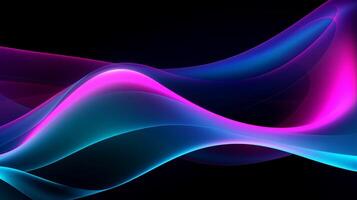 a cool wave pattern with blue green and pink neon light  . Generative AI photo